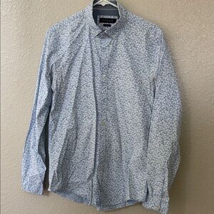 Zara Light Blue Floral Casual Shirt